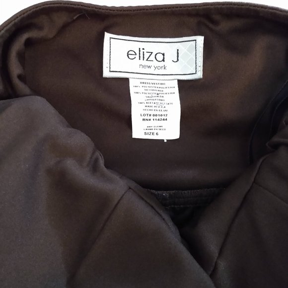 Eliza J Vintage Brown/White Polka Dot Flowy Halter Dress, size 6 - Picture 3 of 6